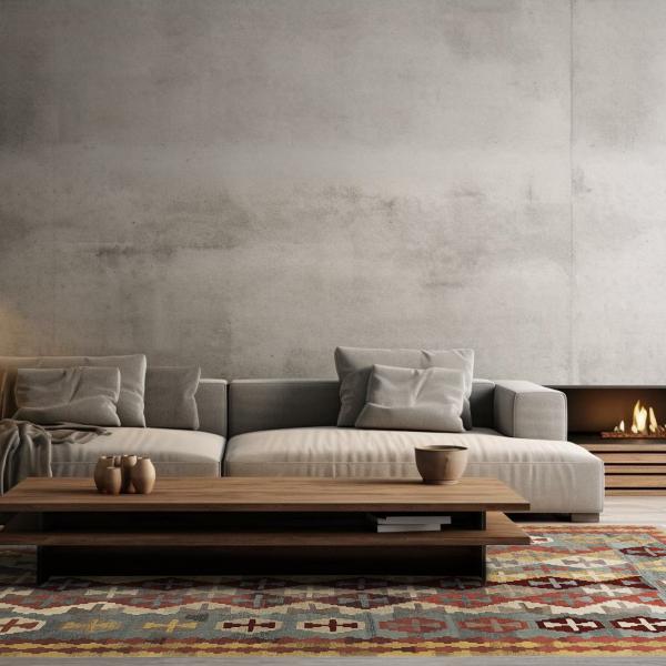 Kilím hecho a mano con patrones tradicionales