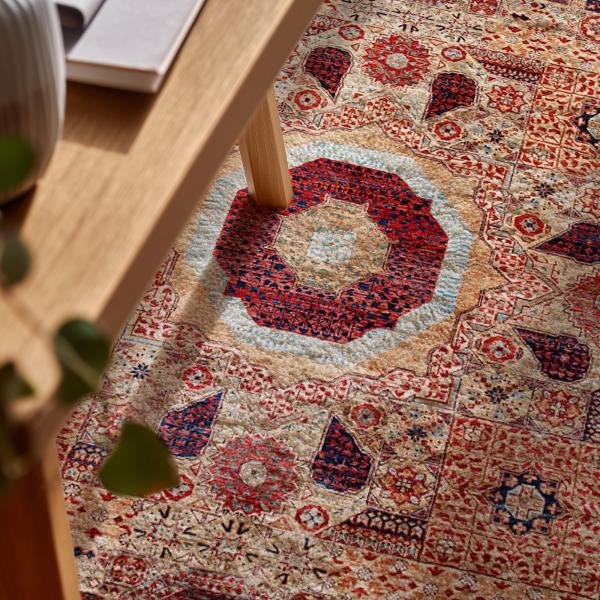 Tapis mamelouk noué à la main avec un motif traditionnel