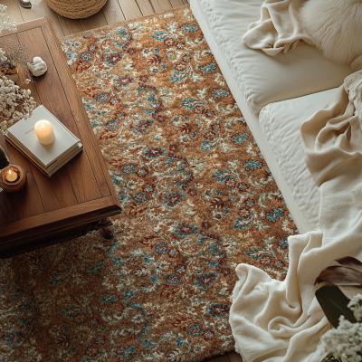 Arijana Design Orientteppich mit floralen Ornamenten in Braun, Blau und Beige