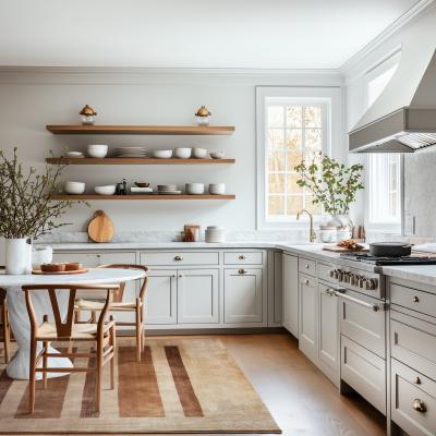 Ράφια τοίχου με κουζινικά