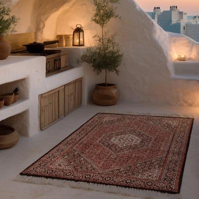 Tapete persa feito à mão de Bidjar com medalhão clássico