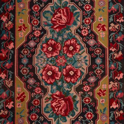 Kilim Rosen Tapete com rosas estilizadas – Kelim colorido em estilo vintage
