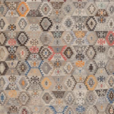 Kelim afegão com padrão geométrico em cores naturais – tapete afegão kelim feito à mão