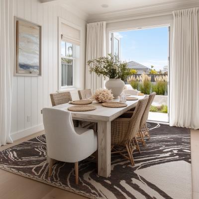 Berberteppe i spisestuen med moderne design