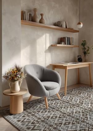 Alfombra de diseño de tejido plano con patrón de zigzag