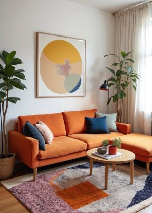 Moderne berberteppe med fargerikt design i stuen